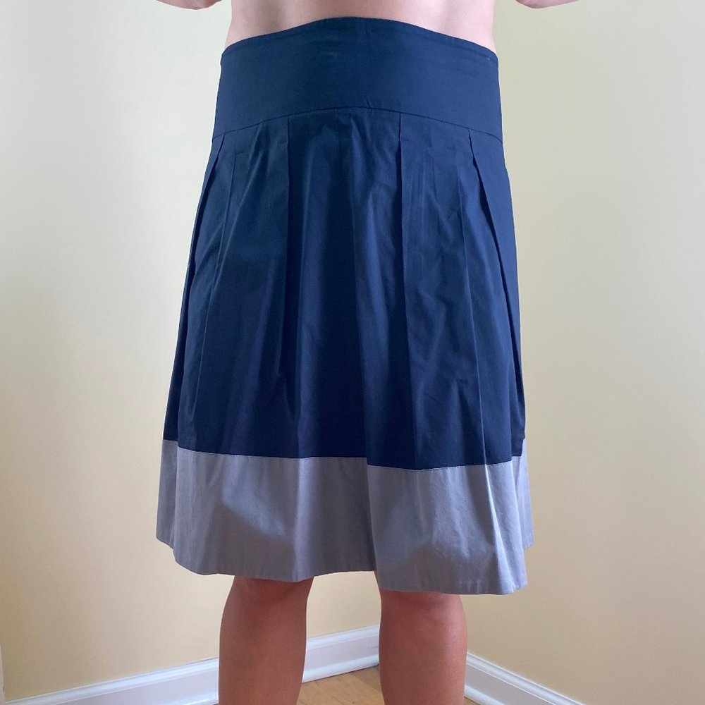 Vince Navy Pleated Skirt
